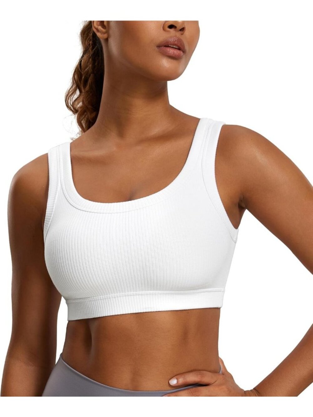 Ribbed U Neck Sports Bra for Women | Comfortable & Stylish Activewear Top